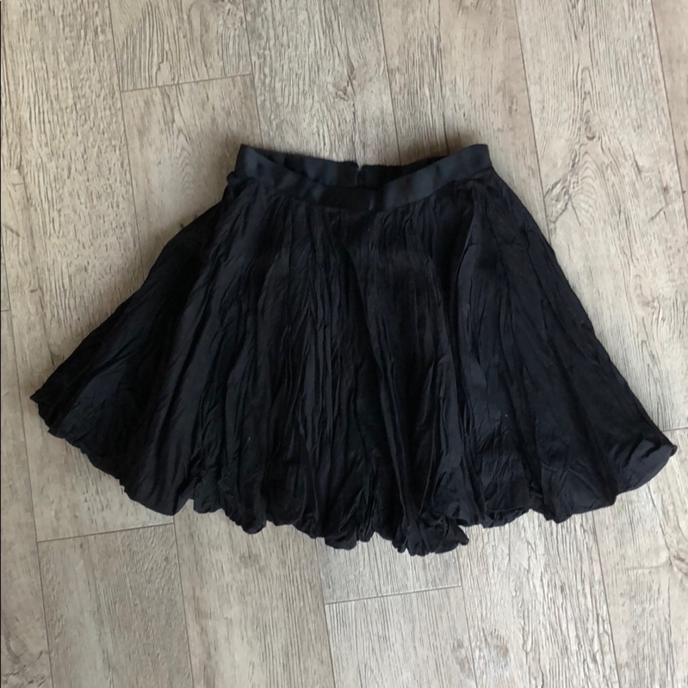 Flared & Tucked Ruffle Skirt Grosgrain Ribbon Band